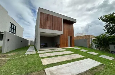 Casa espetacular 4/4 com suíte e área gourmet privativa em alphaville ln2, camaçari/ba