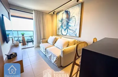 Apartamento a venda de 1/4, decorado e mobiliado, varanda gourmet vista mar na barra