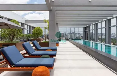 Studio mobiliado para locação com 1 vaga e móveis de altíssimo padrão pinheiros são paulo - sp