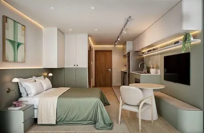 Oportunidade de investimento apartamento studio em predio com total estrutura- f