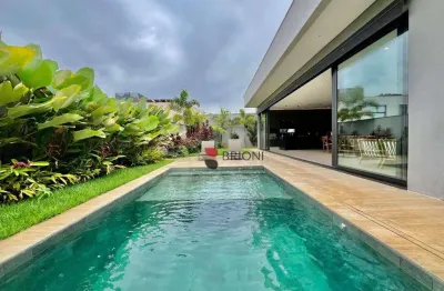 Casa térrea alto padrão com 370m², 4 quartos/suítes, à venda no condomínio borda do parque em ribeirão preto/sp i imobiliária brioni imóveis