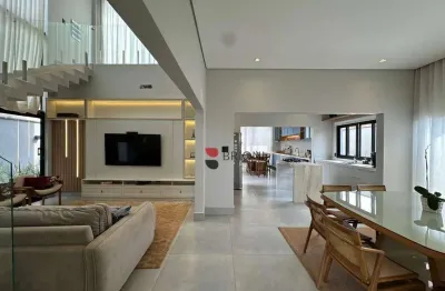 Casa de alto padrão a venda com 270 m², possui 3 suítes no condomínio vivendas da mata em ribeirão preto i imobiliária brioni imóveis