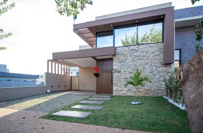 Casa térrea alto padrão com 164m², 3 quartos/suítes à venda no condomínio vivendas da mata em ribeirão preto/sp i imobiliária brioni imóveis