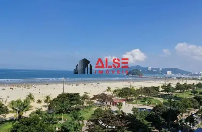 3 dormitórios c/ vista frontal para o mar  no bairro pompéia, santos-sp