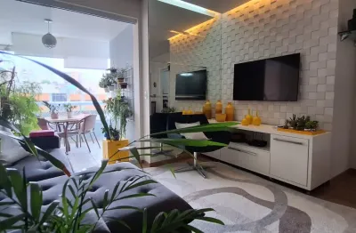 Apartamento Impecavél mobiliado com 84 m² com  varanda  e sala ampliada