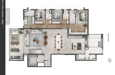 Cobertura duplex de 321,00 m² com 4 suítes e 4 vagas - entrega em 30/09/2025