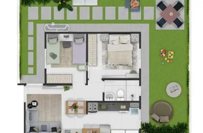 Apartamento com 2 quartos à venda na rua sergio stimamilio, 155, hípica, porto alegre, 42 m2 por r$ 260.000