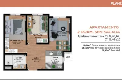 Apartamento com 2 quartos à venda na cléberson luciano frolich, 150, canudos, novo hamburgo, 47 m2 por r$ 225.665