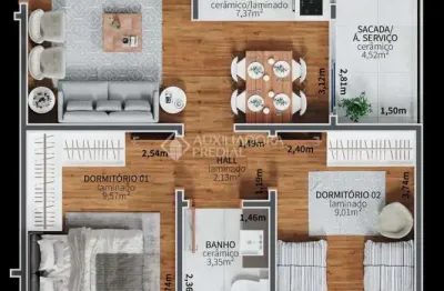 Apartamento com 2 quartos à venda na rua picada capivara, 30, campina, são leopoldo, 54 m2 por r$ 257.969