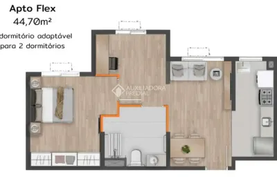 Apartamento com 1 quarto à venda na rua felipe uebel, 1261, santo andré, são leopoldo, 44 m2 por r$ 246.000