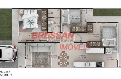 Casa nova com 3 quartos bairro periolo com amplo e fino acabamento