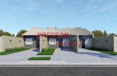 Casa nova no periolo dois quartos sala cozinha e banheiro com lote de 150 m