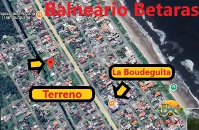 Terreno três quadras do mar, balneário betaras, matinhos/pr