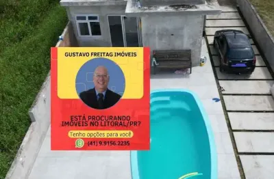 Casa à venda com piscina e terreno – balneário praia grande - matinhos/pr