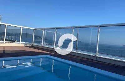 Piratininga - cobertura linear - r$3.200.000 - frente mar - 3 suítes - piscina - vista deslumbrante!