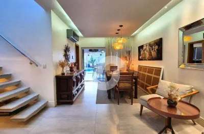 Itacoatiara! r$2.199.000 - linda casa, 4 suítes, piscina, sauna, area gourmet, acabamentos de alto padrão. 210m². luxo e sofisticação