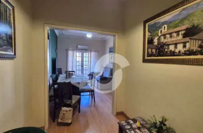 Apartamento de 90 m2, três quartos com varanda, mobiliado. centro, próximo às barcas e plaza shopping por r$ 460.000
