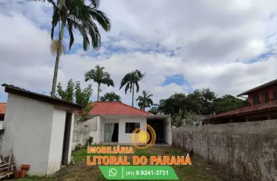 Casa 02 dormitórios com amplo terreno - balneário grajú - pontal do paraná