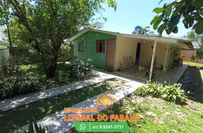 Casa de madeira 4 quartos à venda baln. praia de leste - pontal do paraná/pr