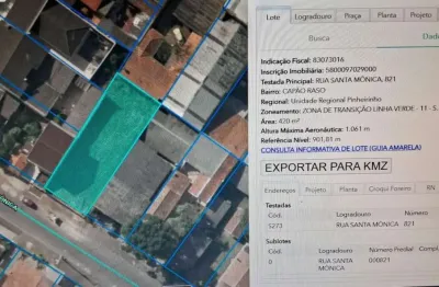 Terreno à venda na Rua Santa Mônica, 060, Capão Raso, Curitiba