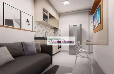 Apartamento com 2 dormitórios à venda, 34 m² por r$ 319.000,00 - ipiranga - são paulo/sp