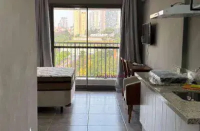 Studio moderno, 1 dormitório, varanda e eletrodomésticos novos – 27 m² – r$ 2.900,00/mês – chácara klabin/sp