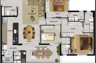 Apartamento com 3 quartos à venda na rua professor wilson monteiro bonato, jardim estoril iv, bauru, 128 m2 por r$ 1.300.000