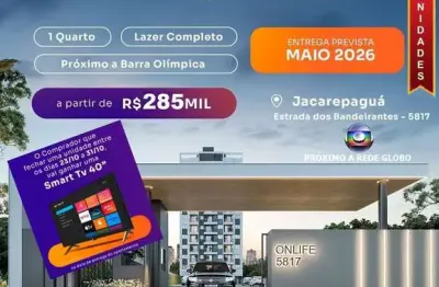 Onlife - est. dos bandeirantes. sala e quarto com varanda. 38,00m²