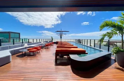 Flat com 1 dormitório à venda, 20 m² por r$ 520.000 - cabo branco - joão pessoa/pb