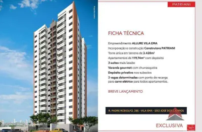 Apartamento à venda, 119 m² por r$ 1.500.000,00 - vila ema - são josé dos campos/sp
