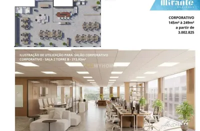 Laje corporativa alto padrão 241m2 - frente ao parque barigui - com 12 vagas