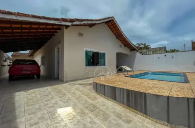 Casa térrea à venda com piscina, 3 quarto(s),  sendo 1 suíte(s)  no bairro cidade nova peruíbe, 800 metros da praia, peruíbe-sp