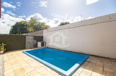 Casa sobrado à venda com piscina, 3 quarto(s),  sendo 1 suíte(s)  no bairro bougainville residencial iii, 800 metros da praia, peruíbe-sp
