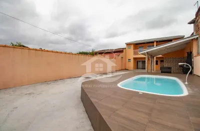 Casa sobrado novo à venda com piscina, 3 quarto(s),  sendo 2 suíte(s)  no bairro vila romar, 1700 metros da praia, peruíbe-sp
