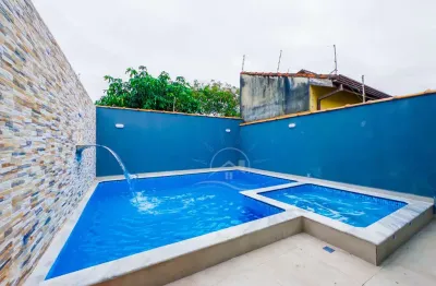 Casa térrea com piscina à venda com piscina, 2 quarto(s),  sendo 1 suíte(s)  no bairro josedy, 1000 metros da praia, peruíbe-sp