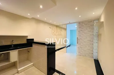 Sala comercial reformada, com divisórias de vidro para locação no le quartier - águas claras