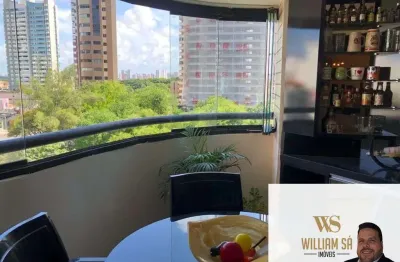 Apartamento 3 suites 140 metros com todos os moveis porteira fechada em frente a praca martins dourado em cocó, fortaleza/ce