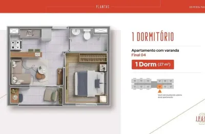Ipanema 212 | construtora pazza | construção | 29 metros | 01 dormitório | varanda | office | sem vaga