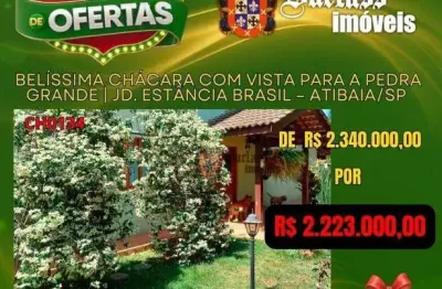 Chácara com 3 dormitórios à venda, 1100 m² por r$ 2.223.000,00 - jardim estância brasil - atibaia/sp