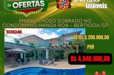 Sobrado com 5 dormitórios à venda, 700 m² por r$ 4.940.000,00 - condomínio hanga roa - bertioga/sp