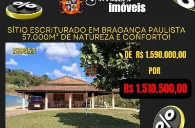 Sítio com 4 dormitórios à venda, 57000 m² por r$ 1.515.500,00 - estiva do agudos - bragança paulista/sp