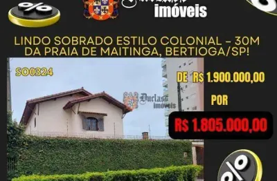 Sobrado com 5 dormitórios à venda, 401 m² por r$ 1.805.000,00 - maitinga - bertioga/sp