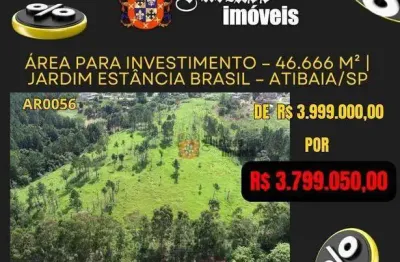 Área à venda, 46666 m² por r$ 3.799.050,00 - jardim estância brasil - atibaia/sp