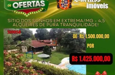 Sítio com 7 dormitórios à venda, 108900 m² por r$ 1.425.000,00 - furnas de cima - extrema/mg
