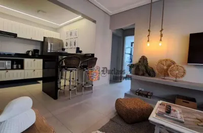 Apartamento com 2 dormitórios à venda, 56 m² por r$ 595.000,00 - praia das toninhas - ubatuba/sp