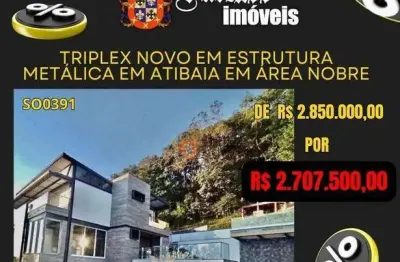 Sobrado com 5 dormitórios à venda, 500 m² por r$ 2.707.500,00 - cidade satélite - atibaia/sp