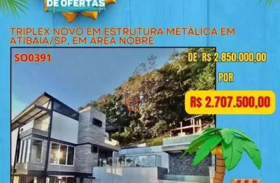 Sobrado com 5 dormitórios à venda, 500 m² por R$ 2.707.500,00 - Cidade Satélite - Atibaia/SP
