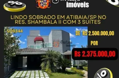 Sobrado com 4 dormitórios à venda, 395 m² por r$ 2.375.000,00 - condomínio shambala ii - atibaia/sp