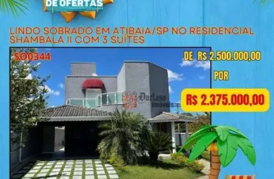 Sobrado com 4 dormitórios à venda, 395 m² por R$ 2.375.000,00 - Condomínio Shambala II - Atibaia/SP