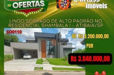 Sobrado com 4 dormitórios à venda, 341 m² por r$ 3.040.000,00 - condomínio shambala i - atibaia/sp